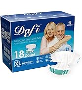 DAFI Adult Diapers Disposable Incontinence Briefs with Tabs, Postpartum Leakproof Incontinence Un...
