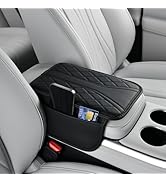 JiuruApex Car Center Console Cover with Storage Bags, Leather Armrest Pad Protector for SUV, Seda...