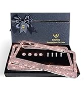 SHERING Bling License Plate Frame, 2 Pack License Plate Frame with Premium Gift Box for Women,Rhi...