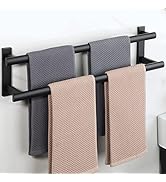 SAYAYO Double Towel Bar for Bathroom, 24 Inch Matte Black Bath Towel Rack Towel Holder Wall Mount...