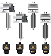 4PCS 0.4MM X2D/P2S/H2D/H2S/H2C High Speed Hotend with Hardened Steel Nozzle,High Temp Extruder Ho...