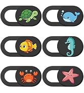 PRESSINART 6Pcs 6 Styles Cute Camera Cover Slide Phone Privacy Camera Cover Ocean Animal Design W...