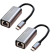 USBC Ethernet Adapter 2 Pack,2Pcs TypeC to RJ45 Ethernet Gigabit Network Adapter Compatible with ...