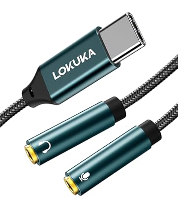 LOKUKA USB C to 2 TRS 3.5mm