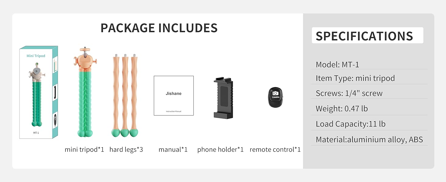 Jishane flexible mini tripod
