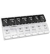 EZY DOSE Push Button (7-Day) Pill Case, Medicine Planner, Vitamin Organizer, 2 Times a Day AM/PM,...