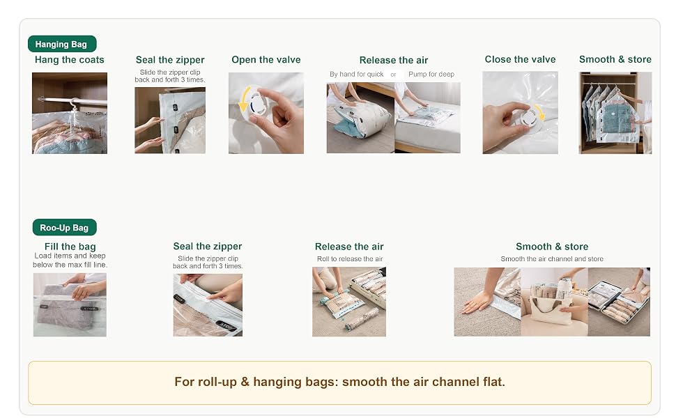 how to pack with hanging bag and roll-up bag