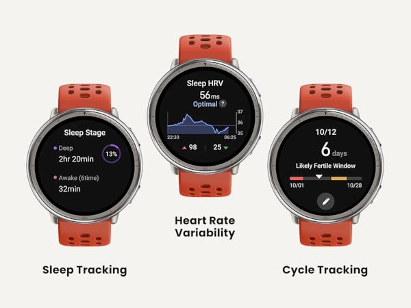 Sleep Tracking, Heart Rate Variability, Cycle Tracking