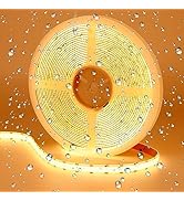 GOMING 32.8ft(10M) DC 24V Double Row COB LED Strip Light Warm White 3000K IP65 Waterproof 6000LED...