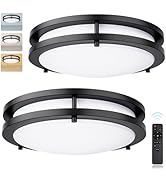 Kalium LED Ceiling Light with Remote 2 Pack 13 Inch Flush Mount Ceiling Light Fixture, 24W 3000K-...