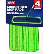 HOMEXCEL Microfiber Mop Pads 4 Pack,Reusable Washable Cloth Mop Head Replacements Thick Spray Wet...