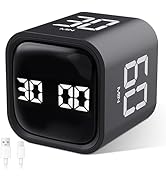 GuDoQi Multi-Function Cube Timer, 5/10/30/60 Min &amp; Custom Count Down, Included Pause &amp; Resume Fea...