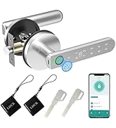 BIWIBON Fingerprint Door Lock, 5 in 1 Smart Door Knob with Smart APP/Fingerprint/IC Cards/Passwor...