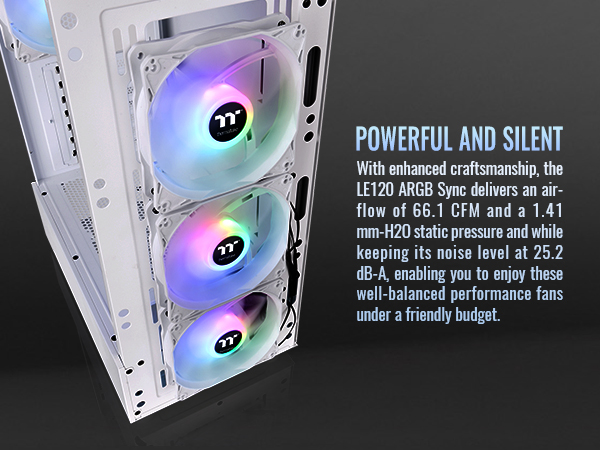 LE120 ARGB Sync PC Cooling Fan White (3-Fan Pack)