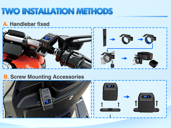Nilight Motorcycle Charger with USB Type C Port