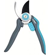 CYRUS 8.1" Pruning Shears - SK5 Carbon Steel Non-Stick Garden Shears with Safety Lock &amp; Ergonomic...