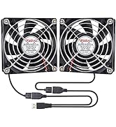 Wathai 80mm x 80mm x 25mm USB Fan 5V for Computer Laptop Router DVR Xbox Cooling 2 Packs