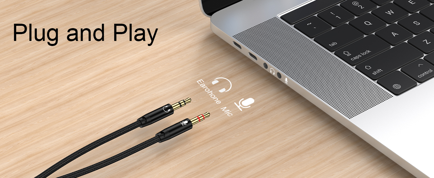 headphone splitter for pc headset adapter gaming speakers headphone jack splitter aux microphone