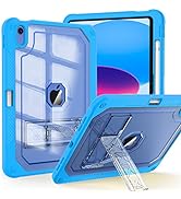 ZoneFoker Case for iPad 10th Generation 10.9 inch 2022, Heavy Duty Shockproof Rugged Protective w...