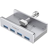 ORICO USB 3.0 Hub, USB Hub Clamp, Aluminum 4-Port USB Splitter with 4.92 FT USB Data Cable, Deskt...