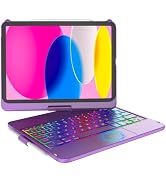Touchpad Keyboard Case for iPad 10th Gen 10.9" 2022, Multi-Touch &amp; Backlit Keys, 360° Rotatable &amp;...