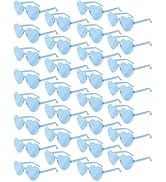 NACHLYNN 30 Pairs Heart Sunglasses Candy Color Heart Glasses Women Rimless Heart Shaped Sunglasse...