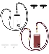 Qyoocom Phone Lanyard 2 Pack Universal Crossbody Neck Strap with 4 Pads Durable Adjustable Nylon ...