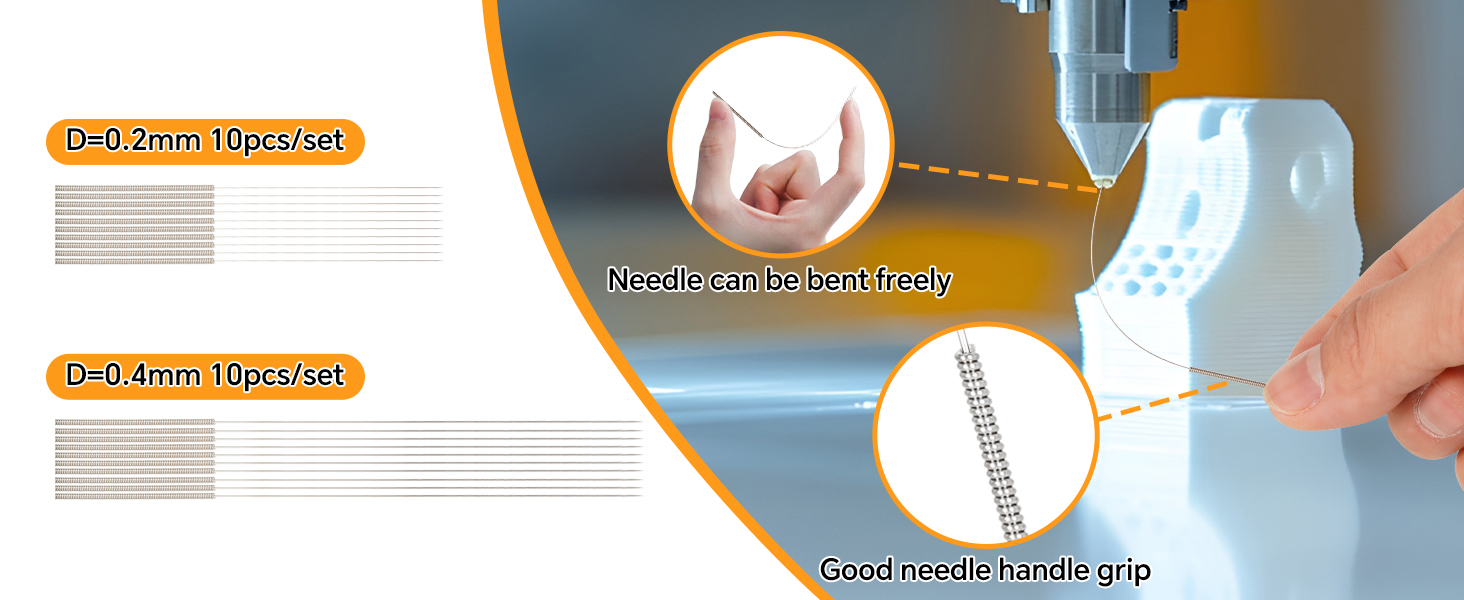 3D Printing Nozzle Cleaning Kit contains 20pcs of needles.