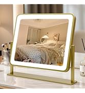 Bearolve Vanity Mirror with Lights, 14"×12" LED Makeup Mirror, HD Professional Mirror, Smart Touc...