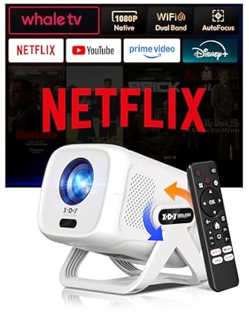 Compatible with Netflix &amp; Auto Focus Keystone Smart Portable Projector
