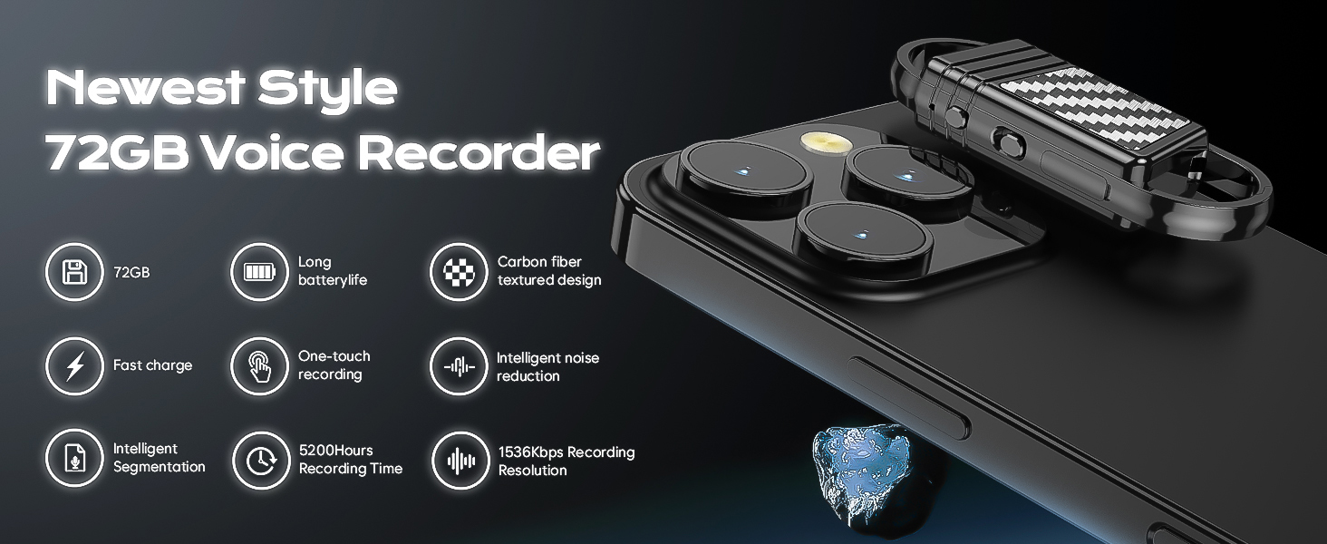 72GB Voice Activated Recorder