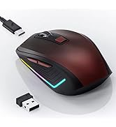 FENISIO Wireless Mouse,RGB Wireless Gaming Mouse for PC,1600 DPI Optical Sensor,3 Adjustable Leve...