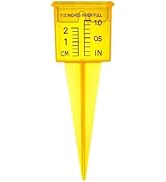 Dwuww Yellow Mini Portable Sprinkler and Rain Gauge Wide Mouth Bright Yellow Outdoor Water Measur...