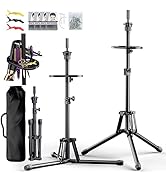 GSOW Wig Stand Tripod - Reinforced Metal Mannequin Head Stand with Tool Tray, Adjustable Height 3...