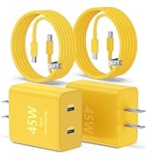 Susnwere 2port 45W C Wall Charger Compatible with Samsung S25/S24 Ultra,2-Pack Super Fast Wall Ch...