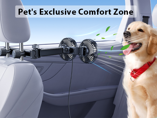 DICMKY Dual Head Car Cooling Fan for Back Seat