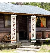 Camping Party Decorations Camping Party Banner Camping Sign Welcome Banner for Camping Themed Bir...