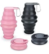 Nefeeko Collapsible Water Bottle,17oz(500ml) Reuseable BPA Free Silicone Foldable Water Bottles f...