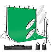 EMART 9.2x10ft Photography Backdrop Kit with 105W 5500K Daylight Umbrella Continuous Lighting Set...