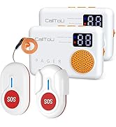 CallToU Caregiver Pager Wireless Call Button 1000FT for Elderly Monitoring Vibration Call Bell Me...