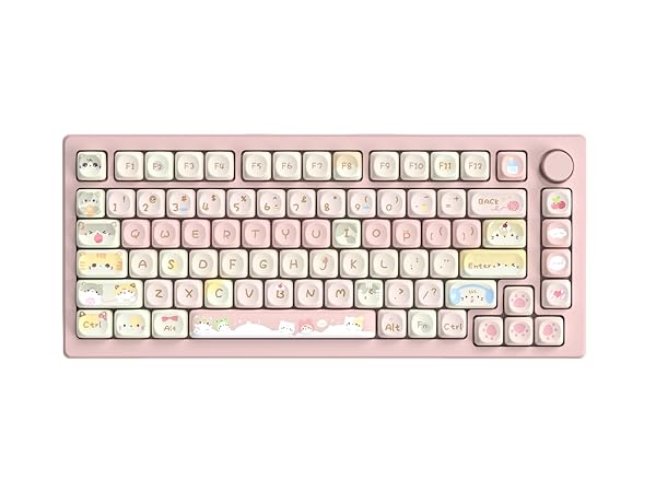 womier cute pbt keycap set,pink moa profile keyboard keycaps