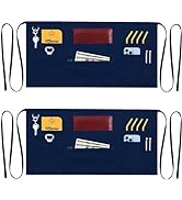 TEXVIDA 7 Pockets Server Aprons with Zipper Pocket (2 Pack) - Aprons for Women Men - Waiter Waitr...