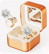 YUEHEMEI Women Clip On Wireless Earbuds with Snowflake Earrings, Bluetooth 6.0 Open Ear Headphone...