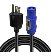 MISYNLON 3-Prong NEMA 5-15P PowerCON AC Power Cable, 16AWG 20A 3pin PowerCon Input Male Connector...