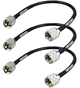 YOTENKO RG8x Coaxial Cable, 3 Pack 1ft Jumper CB Coax Cable PL259 Male UHF Connector Low Loss 50 ...