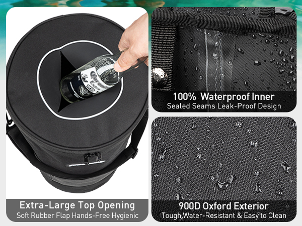 boat trash bag with lid 100% waterproof Leak-Proof,Lid Design for Odor &amp; Wind Control