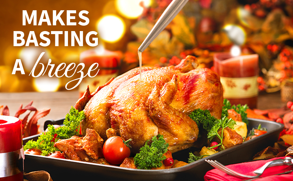 heat resistant steel construction makes basting a breeze perfect for thanksgiving dinner holidays