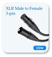 Yinker XLR Male to Female Microphone Cable for Speaker or PA Systmen - 5ft/2pack, 3 Pin XLR Male ...