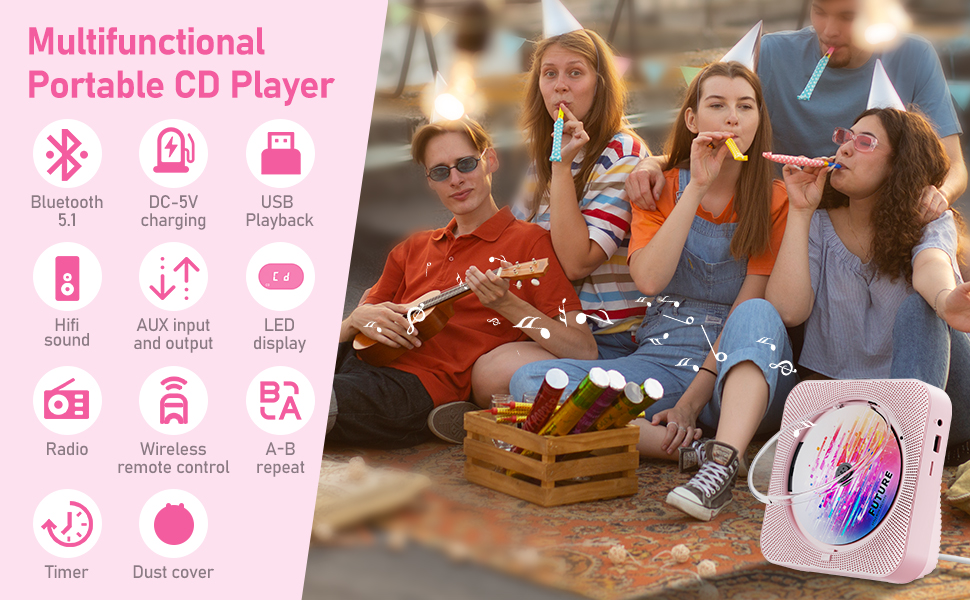 Multifunctional Portable CD Player