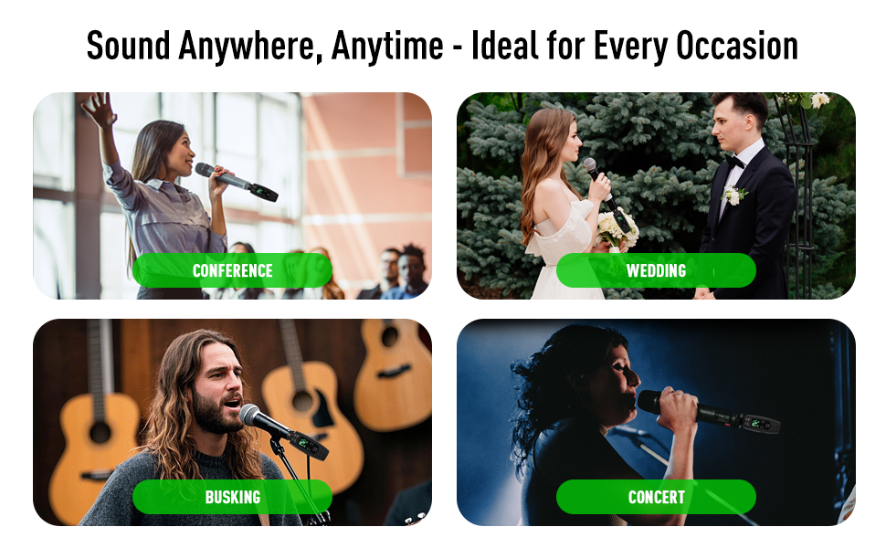 Devilclaw UHF Wireless Microphone System,Transmitter and Receiver XLR Adapter for Dynamic Microphone